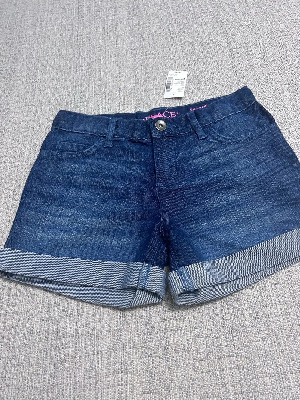 The Children’s Place Dark Blue Cuffed Denim Shorts. NWT Size 8